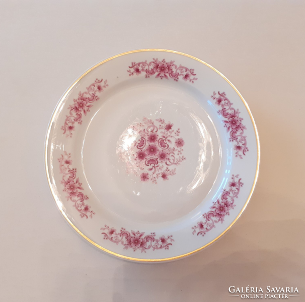 Régi Alföldi porcelán rózsaszín virágos tányér 1 db