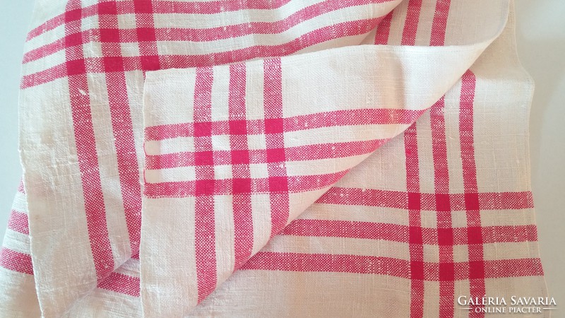 Old kitchen textile vintage towel linen striped monogram tea towel