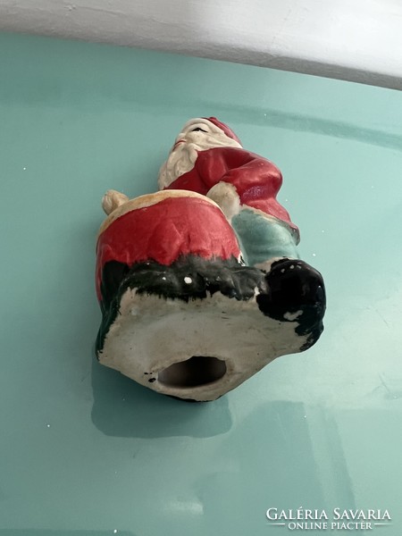 Régi kerámia mikulás törpe karácsonyfadísz karácsonyi dekoráció
