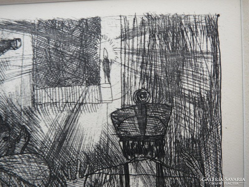 Kondor Béla (1931-1972): Illusztráció III., rézkarc, oeuvre katalógus 61/50