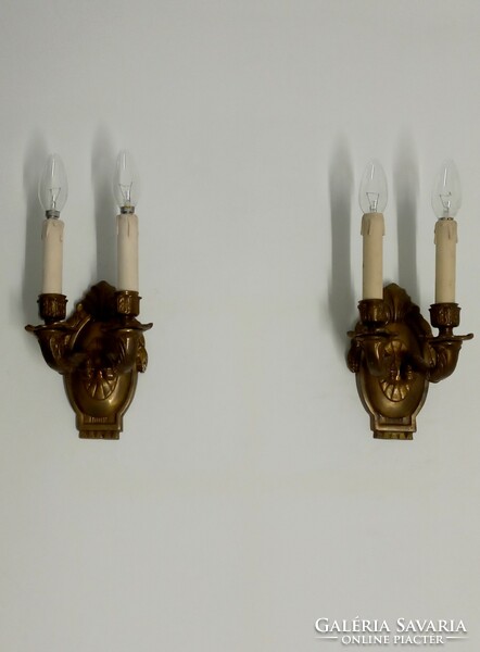 Pair of antique copper double wall arm lamps 2 pcs