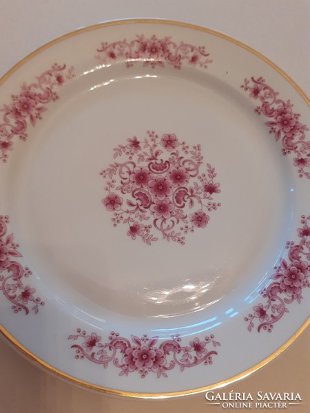 Régi Alföldi porcelán rózsaszín virágos tányér 1 db
