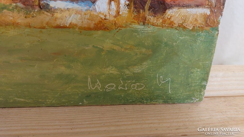 Mészáros Magdolna szép festménye 25x35 cm, olaj fa alapú hordozó kis sérülésekkel