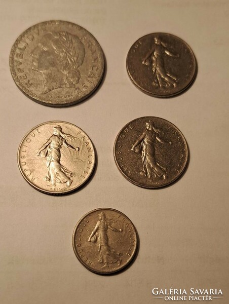 5 French mixed coins