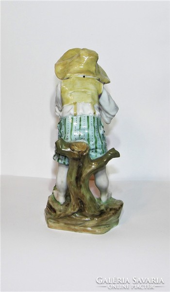 Ritka Antik Bécsi - Fiú Békával - Porcelán Figura
