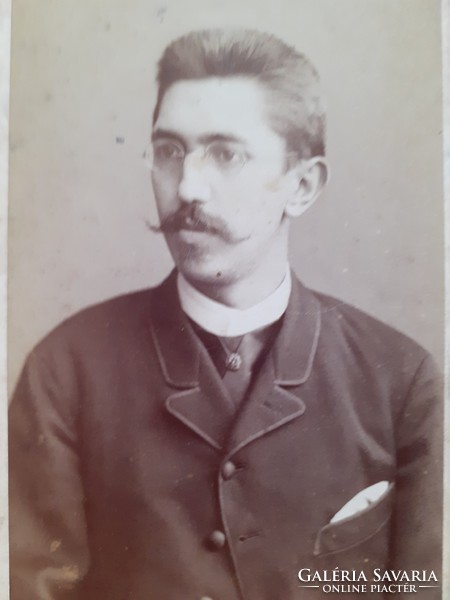 Antik férfi fotó 1884 Goszleth István Budapest régi műtermi fénykép