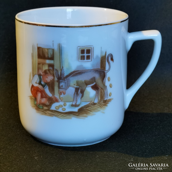 Old Czech Eichwald porcelain mug with fairy tale characters