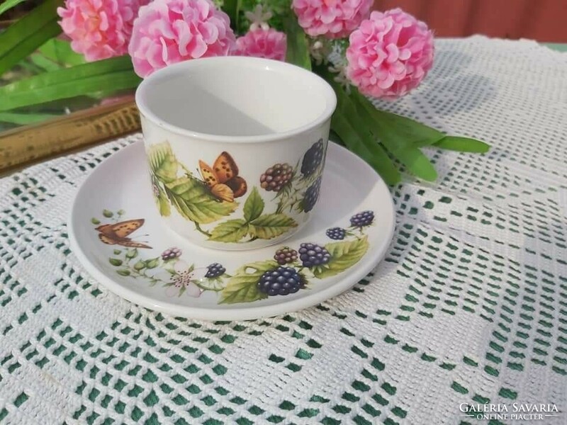 Beautiful English blackberry pattern butterfly blackberry cup and saucer set
