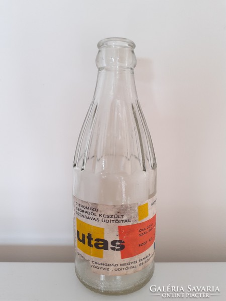 Retro címkés Utas üdítős üveg régi üdítőitalos palack