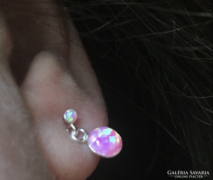 Pink 925 silver earrings