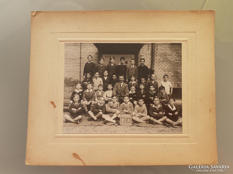 Régi gyerekfotó csoportkép vintage fénykép iskolai osztálykép 1932-33