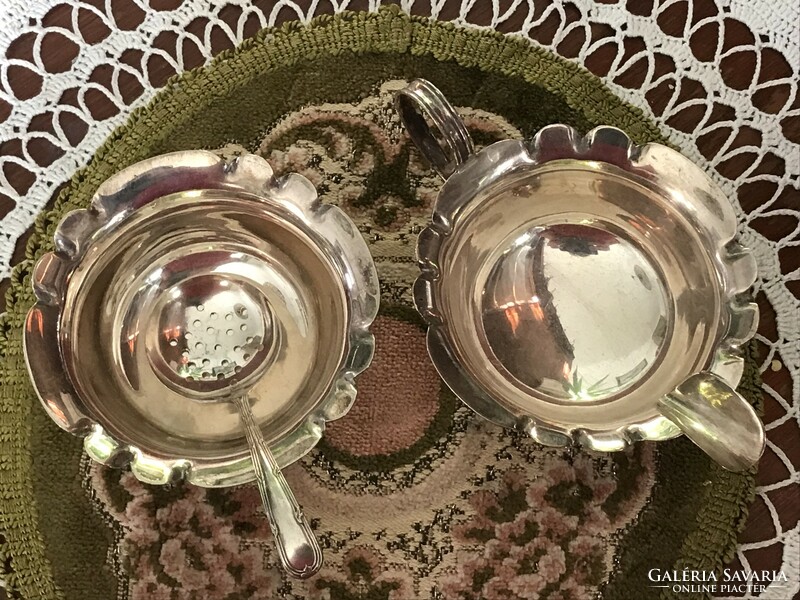 Beautiful, antique, silver-plated, complementary coffee or tea serving set