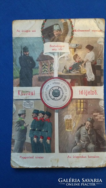 Humoros képeslap ritkaság 1916-ból: Katonai időjelző