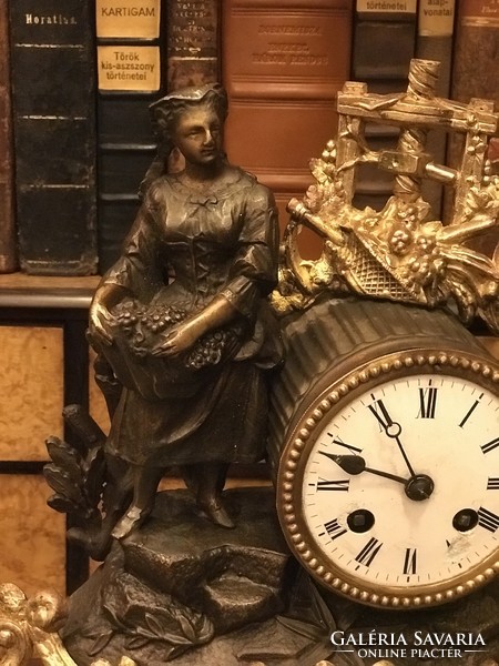 Antique half-baked statuary vintage woman mantelpiece