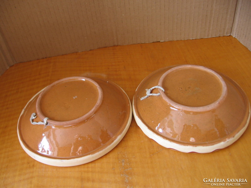 Sárközi ceramic small wall bowl pair