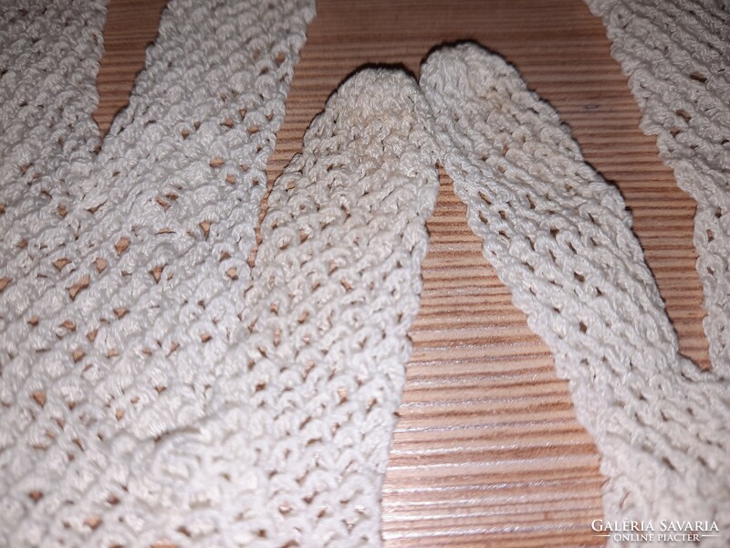 Vintage White Crocheted Wedding Gloves -