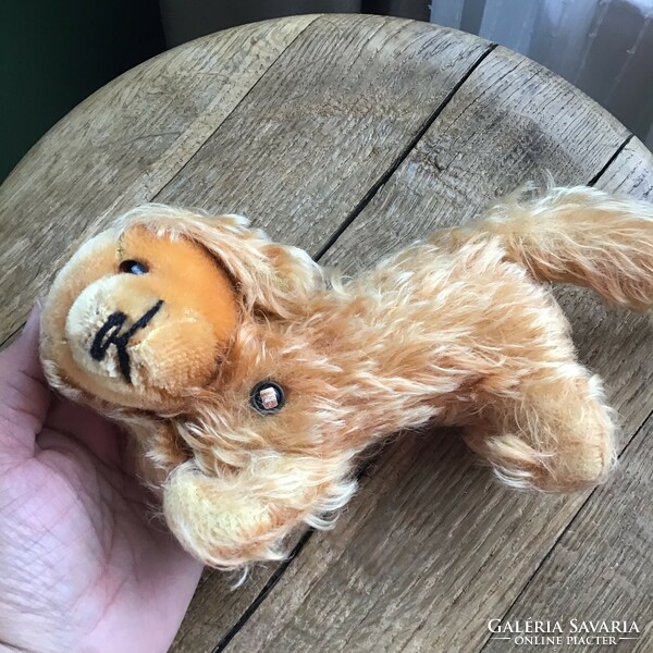 Old grisly mohair plush dog figure