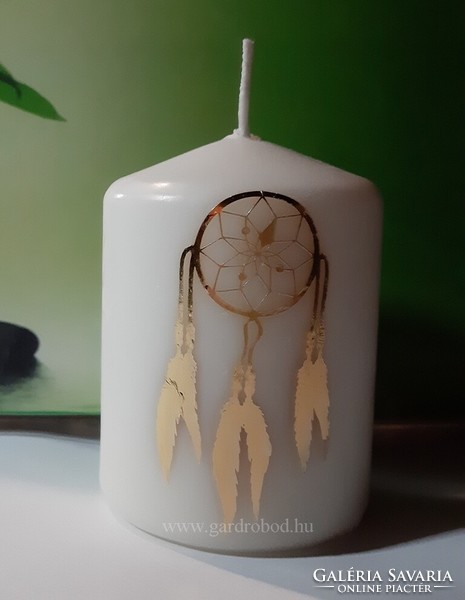 Golden dream catcher patterned candle - 15 hours