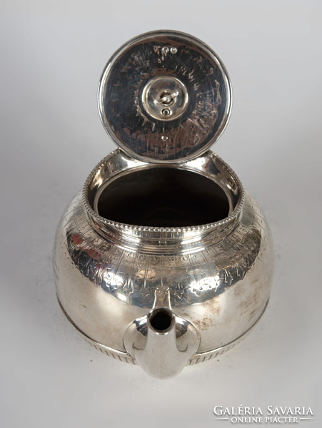 Ezüst empire stílusú teáskanna szfinx fogóval
