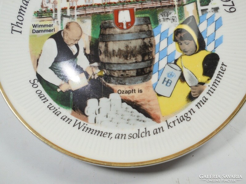 Retro régi jelzett német tányér - Kahla porcelán - Retro Keletnémet GDR HB sör reklám 1979