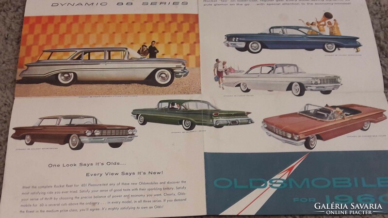 1960 USA autó, Oldsmobile veterán autós prospektus, reklám kiadvány