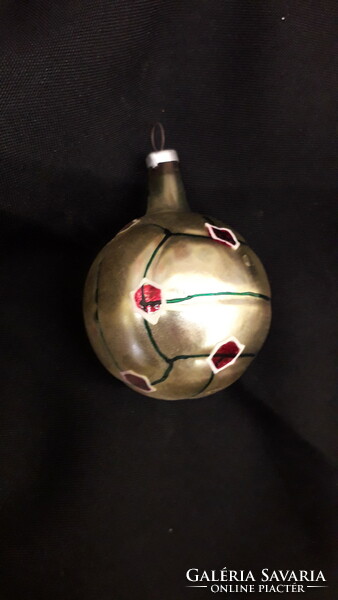 Glass Christmas tree decoration, soccer ball