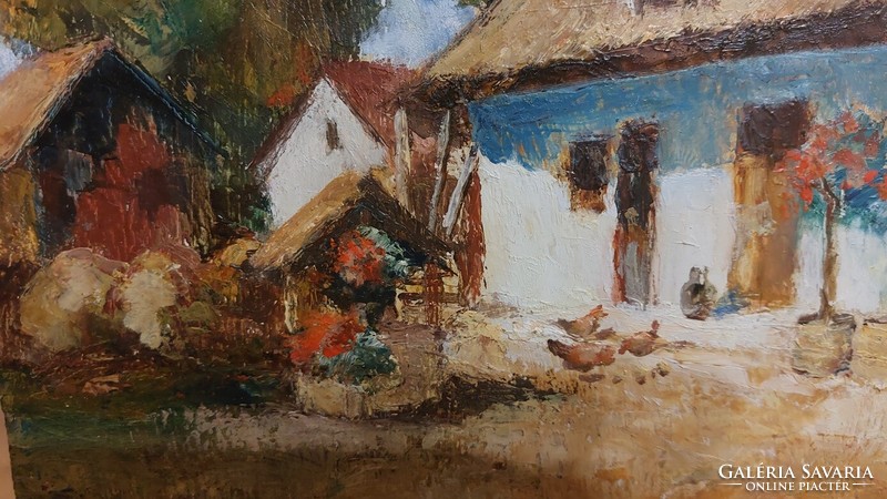 Magdolna Butcher's beautiful painting 35x25 cm thatched cottage