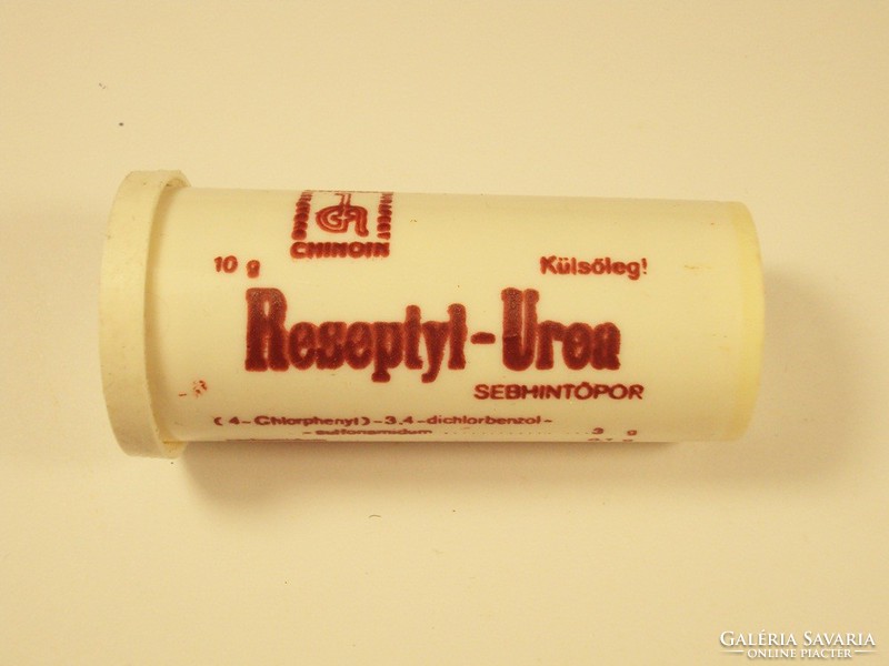 Retro reseptyl-urea wound dressing powder dressing powder box - chinoin manufacturer - from the 1980s