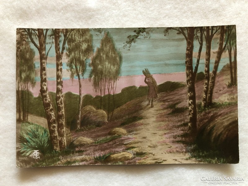 Antik, színezett képeslap - 1921                                         -2.