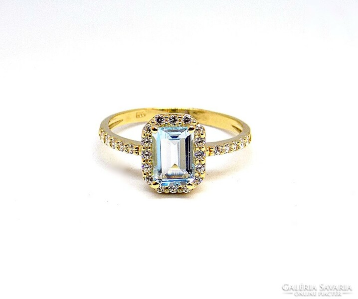 Kék topáz köves arany gyűrű (ZAL-Au113593)