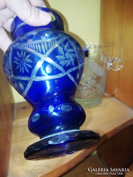 Antik kék kristály váza hibátlan állapotban köszönöm szépen a figyelmet