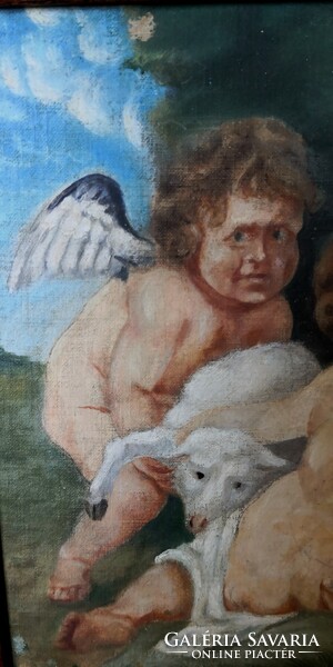 FK/357 - Peter Paul Rubens után – A gyermek Krisztus és Szent János két angyallal (reprodukció)