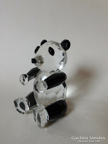 Panda bear - polished solid glass
