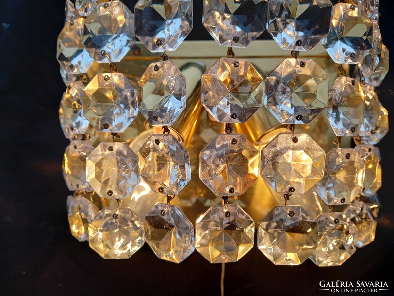 Real crystal basket wall lamp