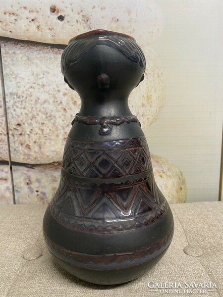 Painted figural ceramic jug a35