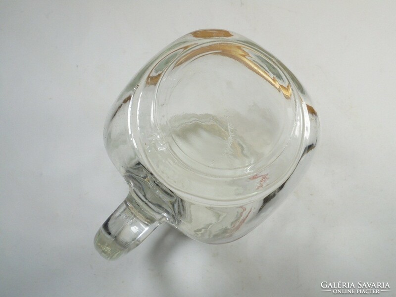 Retro régi Mellis mézeskorsó méz mézes üveg korsó pohár bögre - eredeti műanyag kupakkal