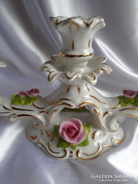 Antique baroque 3-branch candle holder.