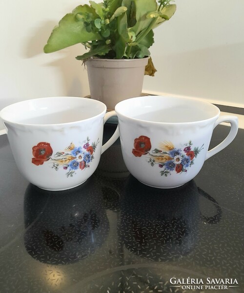 Pair of poppy kahla cups