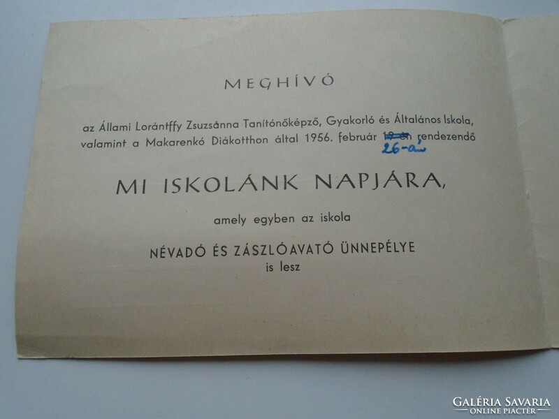 D192310 Debrecen - Lórántffy zs. Teacher training - invitation to our school day 1956 dance after the show