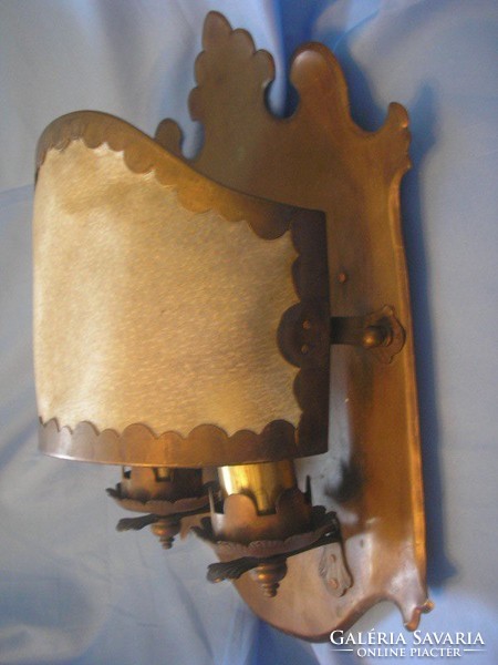 Antique Copper Custom Lamp Rarity 40 x32 cm 2 Burner Cowhide Ornate Custom Blanket