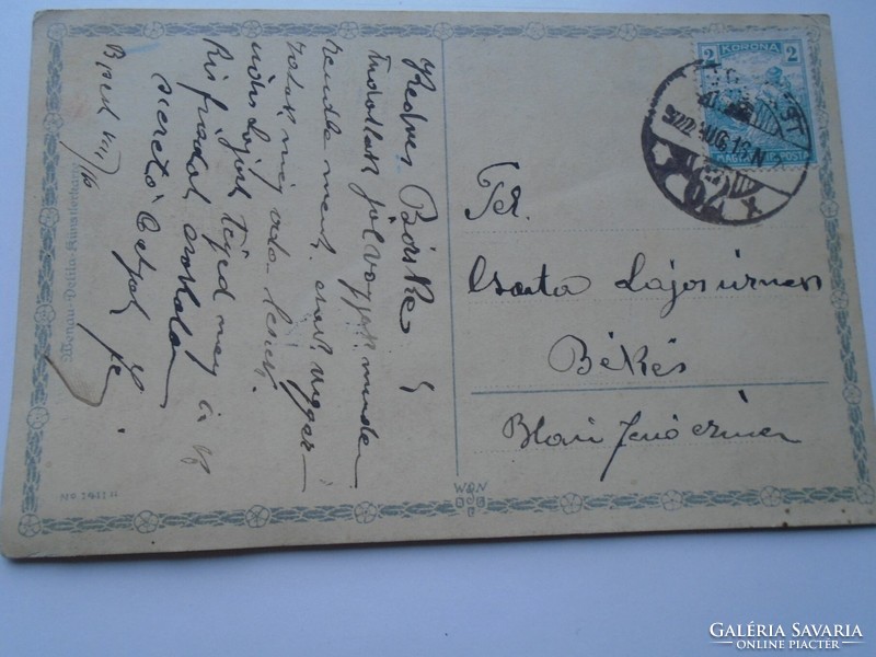 D192343 Régi  képeslap  -Hölgy a zongoránál - sok aláírással - Csuta Lajos, Békés 1922