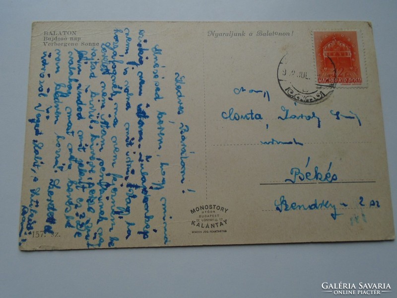D192376 old postcard - Balaton 1940k
