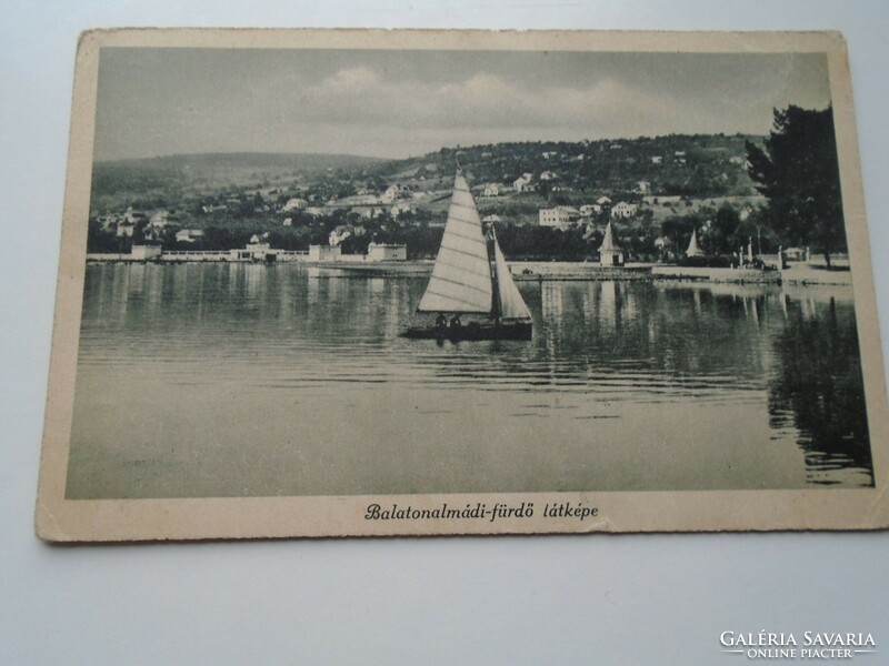 D192360 Régi képeslap -Balatonalmádi -fürdő  látképe  p1942