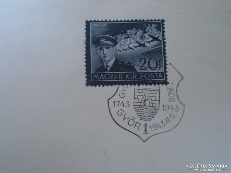 D192459   Alkalmi bélyegzés GYŐR Szabad királyi város  1743-1943