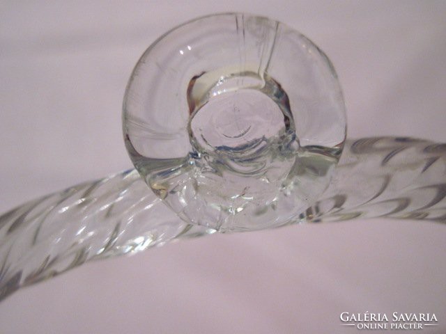 Glass basket with decorative glass serving centerpiece 21cm