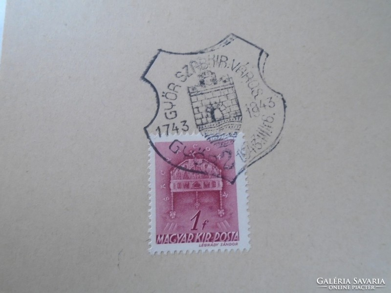 D192458 occasional stamp free royal city of Győr 1743-1943