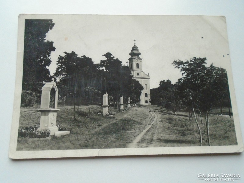D192390 old postcard - Máriabesnyő church - Gödöllő 1943