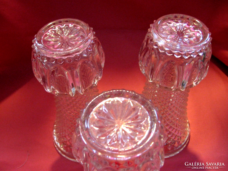 Retro gyémántmintás Oberglas kristály vázák