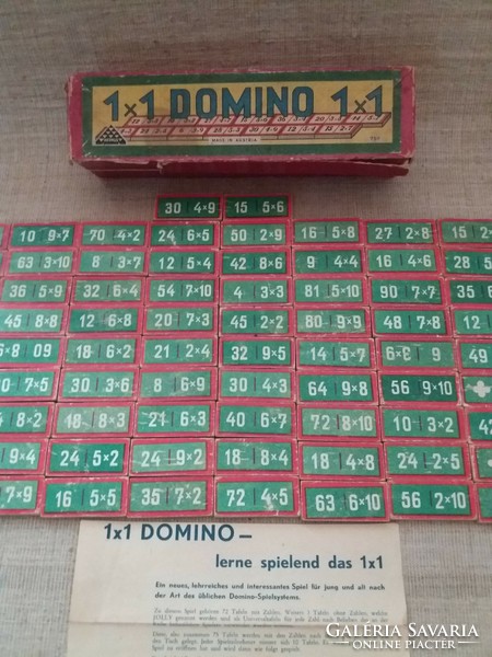 Régi jelzett Német nyelvű dominó társasjáték  játék ritkaság saját dobozában benne a játék szabály