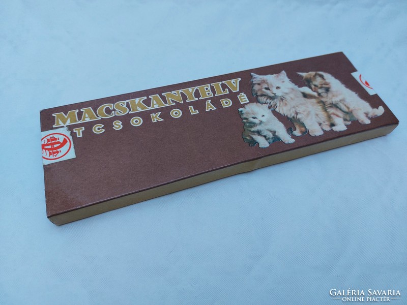 Retro csokis doboz 1972 Macskanyelv étsokoládé Duna Csokoládégyár